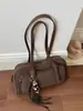 Bolso de Hombro Único Estilo Coreano Bolso Boston de Gamuza Simple Versátil Casual para el Trabajo Bolso de Gran Capacidad Bolso Transversal para Mujer