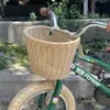 Cesta Tejida tipo Mimbre para Triciclo, Cesta de Mimbre Sintético para Bebé, Cesta de Almacenamiento para Bicicleta de Equilibrio, Cesta para Cochecito de Bebé