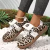 2026 Verano Nuevo Comercio Exterior Tallas Grandes Mujer Casual Cómodo Estampado de Leopardo Moda Estilo Europeo Americano Zapatos Planos Talla Única para Todos