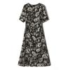 Vestido de Seda con Silueta de Planta Verano Diseño para Mujer Hangzhou Sijiqing Moda Femenina Cintura Ceñida Vestido de Seda de Morera