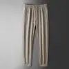 Calça Esportiva Casual de Seda de Gelo de Secagem Rápida para Homens de Verão Calça Longa Fina de Pai Calça Elástica Solta para Meia-Idade e Idosos