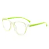 2021 Gafas para Niños con Filtro de Luz Azul, Montura Redonda, Lente Plano, Color Gelatina Vintage para Bebé, Gafas para Clases por Internet Infantiles