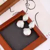 Pendientes Ovalados Retro de Paisaje Metálico Europeo y Americano Pendientes Redondos Geométricos Exagerados de Personalidad Pendientes Elegantes de Lujo Ligero