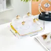 Prato de frutas de luxo leve para uso doméstico Sala de estar Mesa de centro Lanches Bolso para lanches Prato de doces de alta qualidade Caixa de armazenamento de frutas secas