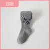 Leggings a Cuadros con Lazo para Niñas 2025 Otoño Nuevo Estilo Coreano Patrón Retorcido Medias de Punto Lisas para Niños