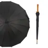 Guarda-chuva de vareta de madeira com 16 varetas guarda-chuva publicitário com LOGO impresso guarda-chuva de sol da dinastia Han guarda-chuva de presente artesanato antigo guarda-chuva automático de cabo longo