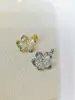 Dan Tao Joyería DIY Pendientes Gama Alta Esmaltado Colorido Pétalo Perla Montura Juego de Tres Piezas Accesorios de Joyería