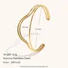 Pulseira Minimalista Versátil de Aço Inoxidável Banhada a Ouro 18K com Design de Cruz de Linha Dupla, Estilo Europeu e Americano Moderno, para Mulheres