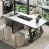 Mesa de Chá Minimalista de Ardósia Italiana e Combinação de Cadeiras Mesa de Chá/Café Moderna Simples de Luxo Leve para Escritório/Casa