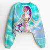 Sudadera Corta Demon Slayer Huntrix K-Pop Sudadera Infantil Sudadera de Manga Larga para Niñas Chaqueta de Moda