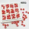 Cuentas Rayadas de Sandía de Dos Colores de 8 mm con Agujero Pasante para Joyería DIY, Llaveros, Pulseras, Cadenas de Teléfono y Materiales de Accesorios para Ensartar