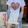 Traje de Férias Boêmio para Mulheres, Estilo Coreano, Crochê Resistente com Recortes, Cintura com Cordão, Saia Evasê Versátil