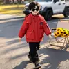 Roupas de Outono e Inverno para Meninos Jaqueta Corta-vento com Pelúcia 2026 Nova Estilosa Parka Infantil de Inverno Acolchoada Espessa Casaco de Algodão Tendência