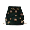 Bolsa de Verano 2025 Ins Súper Caliente para Mujer, Nuevo Estilo Coreano, Bolso de Hombro Cruzado de Moda, Bolso Cubo Pequeño con Cadena de Terciopelo