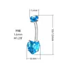Clavo de Ombligo de Aleación de Titanio F136 de Cuatro Garras Incrustado con Circonita 5A Anillo de Ombligo en Forma de Corazón Espiral Interno Venta Directa de Fábrica Punto Mayorista