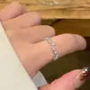 Novo anel de zircônia feminino nicho anel simples não desbota aberto anel de dedo casal comida atacado
