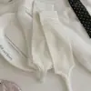 Calcetines blancos para pies de mujer, calcetines finos de seda de morera para pantorrilla de verano, cubrepiés a rayas verticales estilo ballet Miu, estilo JK japonés