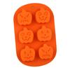 6 Moldes Parejos para Pastel de Calabaza con Expresiones de Halloween 6 Moldes Parejos para Chocolate de Halloween con Forma de Fantasma y Sombrero de Bruja