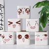 Macetas de Cerámica, Macetas para Suculentas, Cuadradas Creativas de Dibujos Animados con Expresiones Lindas, Macetas de Escritorio Transfronterizas, Macetas de Cerámica