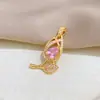 [Ouro Real de Cobre] Pó do Tesouro Tulipa Moda Comércio Exterior Transfronteiriço DIY Joias Zircônio de Cobre Pingente Micro-Incrustado Acessórios