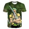 Comercio electrónico transfronterizo Comercio exterior Animación One Piece Hunter Solon Lufei Camiseta de manga corta impresa en 3D Rey del Mar Manga corta