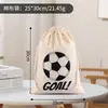Bolsa de Almacenamiento con Cordón Tema Copa Mundial de Fútbol Bolsa de Regalo para Fiesta Bolsita con Cordón para Regalo de Equipo Algodón de Azúcar