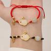 Pulsera de cuerda roja Conejo de Jade tejida a mano jade Hetian natural amantes pulsera de cuerda negra joyería calabaza regalo venta al por mayor