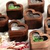 Caja de Madera Maciza para Pendientes de Mujer, Anillos, Joyero de Almacenamiento y Regalo, Nogal Negro Exclusivo Transfronterizo para Regalos de Enamorados Logo