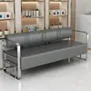 Sofá Sencillo Sofá de Recepción Asientos Sillas de Espera para Barbería Sofá de Hierro Forjado Área de Descanso Banco Largo Sofá de Espera