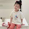 Camiseta de Manga Corta para Niñas, Ropa de Verano para Niños, Nuevo Estilo 2026, Elegante, Bonita y Súper Agradable, Camiseta Interior Blanca con Dibujos