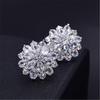 Venda imperdível AliExpress venda imperdível brincos de pino de flor de sol de zircônia banhada a prata brincos de pino de olho de cavalo de diamante japonês e coreano feminino