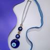 Cuentas Largas de Cristal Blanco Ojos Turcos Azules Mariposa Colgante de Coche Colgante de Pared
