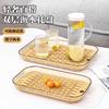 Bandeja de drenaje para té helado de horno con borde Bandeja para té, fruta y postre para sala de estar del hogar Plato rectangular para repostería de gran capacidad