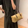 Nova Bolsa Estilosa Retrô de Camurça com Flocagem Estilo Bowling Boston Bag Feminina de Ombro Único Sob o Braço Bolsa Tote para o Dia a Dia