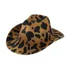 Chapéu Fedora Cowboy Unissex Mais Vendido no Exterior com Listras de Tigre Selvagem e Estampa de Leopardo, Chapéu Doce e Descolado para Passeios e Festas