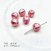 Cuentas de cerámica rosa amor corazón dulce cuentas de calabaza tulipán lluvia mariposa pulsera collar con cuentas accesorios hechos a mano diy
