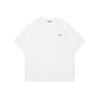 ANNONES Sentido del Diseño Logotipo Básico Estampado Camiseta Americana Pesada de Media Manga para Hombre Holgada Algodón Puro Manga Corta AT58