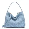 Exclusivo transfronterizo para AliExpress: Bolso de hombro tejido de gran capacidad para mujer, bolso tote para el trabajo, bolso de axila, bolso cruzado de material esmerilado vintage