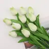 Tulipán de Simulación PU Sintético Flor Artificial Soportes Colores Boda Decoración Suave Fábrica de Arte Floral Suministro al por Mayor