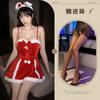 Escucha Nocturna de Fragancia Bata Navideña Lencería Sexy Camisón Sexy de Terciopelo Rojo Baile de Año Nuevo Juego de Rol Deseo Puro