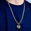 Collares de Moda Europeos y Americanos de Venta Caliente Transfronterizos, Asimétricos de Sol y Luna de Gama Alta para Hombres y Mujeres, Collares Sencillos Versátiles y Personalizados