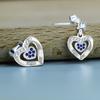 Pendientes de plata de ley S925 con forma de corazón y hojas de mil colores con colgante de circonita, ideales para el comercio exterior de AliExpress.