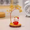 Gato da Sorte Original com Tijolos de Ouro, Árvore de Dinheiro Citrino, Árvore da Fortuna Árvore de Cristal Decoração Ornamento