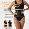 Tanga de rede vazada de cintura alta sem costura modeladora fashion para levantar o bumbum e afinar a barriga calça lingerie plus size feminina