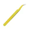 Pinzas para Pestañas Postizas Acero Inoxidable Clip de Manualidades Pegatina Bolsa de Plástico Pinzas de Papelería Codo Puntiagudo Colorido Maca