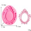 Marco de fotos de encaje estilo europeo DIY tamaño espejo vintage estilo europeo molde de silicona para pastel de azúcar volteable arcilla decorativa para hornear