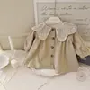 Trench Coat para Meninas 2026 Nova Coleção Primavera e Outono Estilo Britânico Elegante Comprimento Médio Roupa de Exterior para Bebê Menina Primavera e Outono