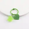 Llavero de Etiqueta Transparente de Gelatina Colorida con Forma de Estrella y Corazón, Materiales de Accesorios con Colgantes de Cuentas Hechos a Mano para DIY