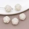 Colgante de Estrella de Mar Rosa de Doble Cara con Agujero Pasante de Perla de Imitación ABS Color Blanco Roto Accesorios de Joyería para Pulsera y Collar Hechos a Mano para DIY