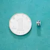 Contas Espaçadoras de Prata S925, Flores Pequenas Vazadas, Furo Reto Prata Furo Grande Contas Soltas, Acessórios para Miçangas de Corda Trançada para Joias DIY de Prata, Contas de Fecho para Colar